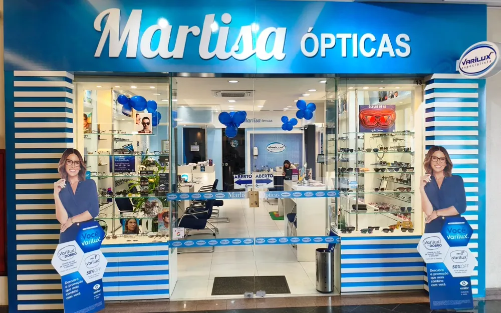 Fachada da Marlisa Ópticas na Rua Barão do Rio Branco, centro de São Bento do Sul
